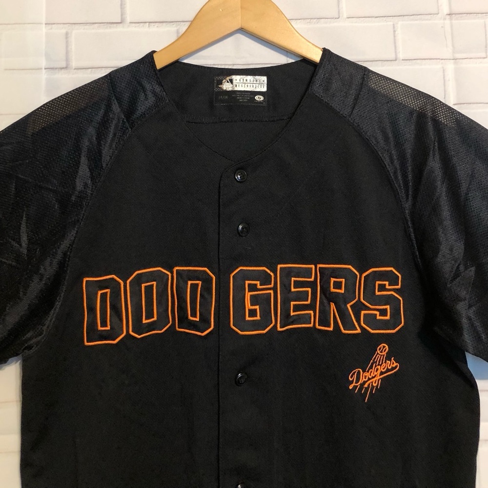 Vintage Los Angeles Dodgers Men's True Fan Black Embroidered MLB Baseball Jersey - Picture 3 of 11